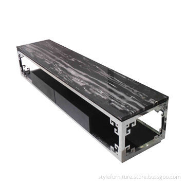 Marble top TV stand